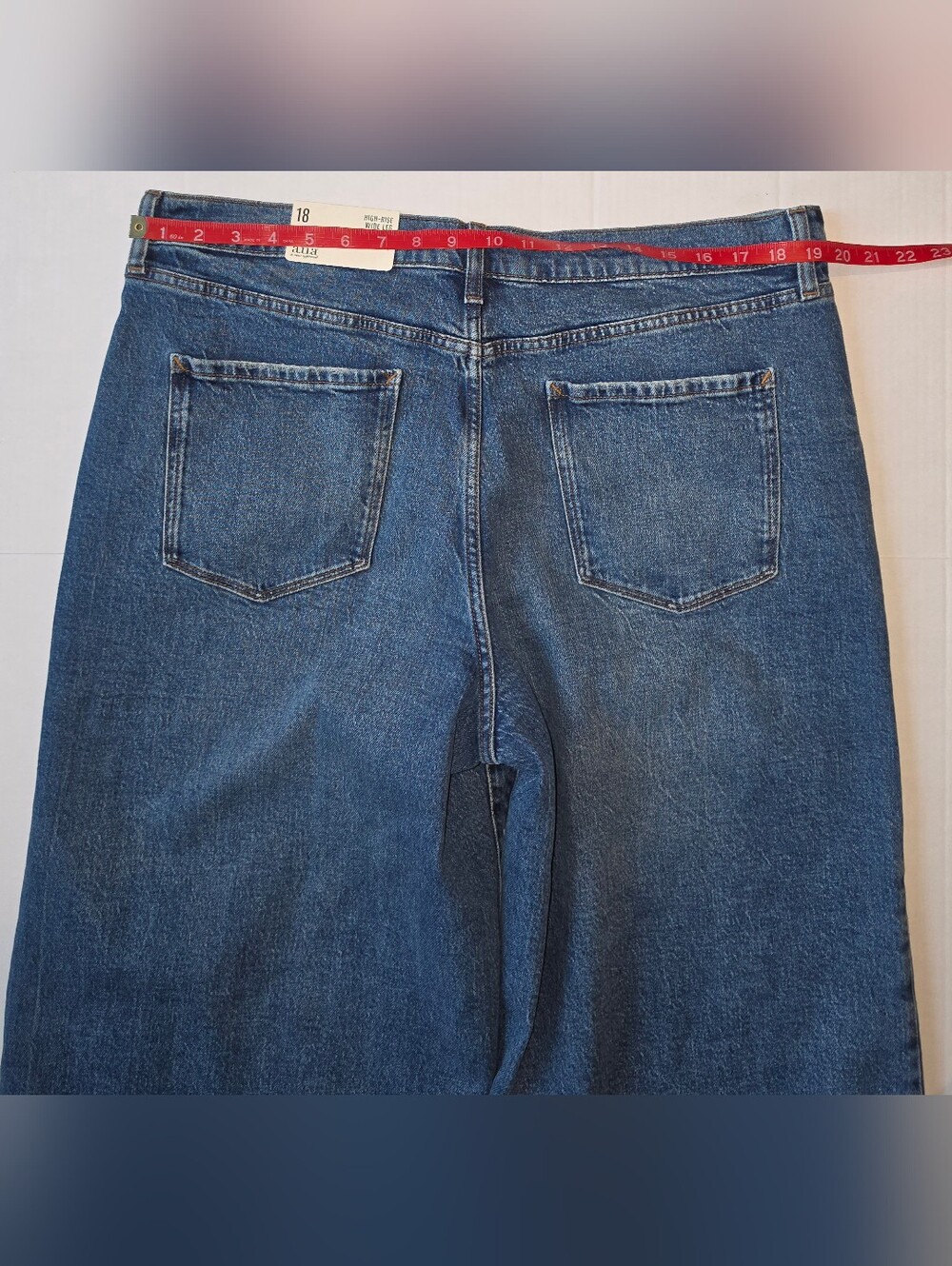 a.n.a Women's High-Rise Wide Leg Jeans - Blue Sz 18 - Picture 7 of 8
